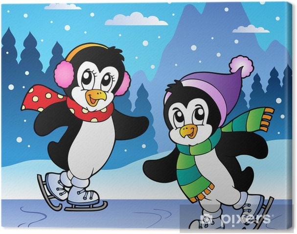 kangaskuvat-talvi-kohtaus-luistelu-pingv
